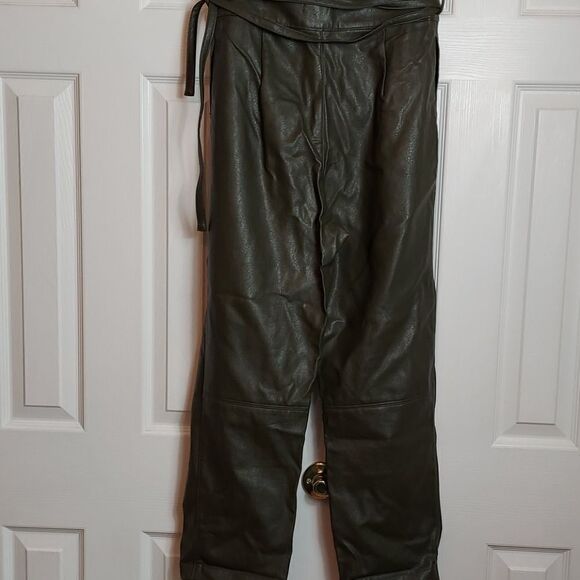Urban Outfitters Maya Green Vegan Leather Pants 6 - Picture 7 of 9